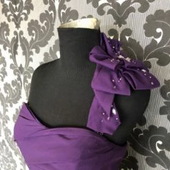 Something Blue Size 6 Purple Rina Di Montella 1662 Floor Chiffon Strapless W/ Shall