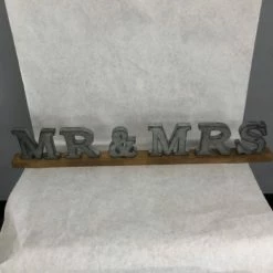 Something Blue Sign Size 28"x4.5" Wood/Metal Silver/Brown SIGNS DECOR