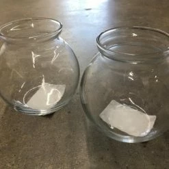 Something Blue Wedding Vase Glass Clear Size 4" Fishbowl VASES DECOR