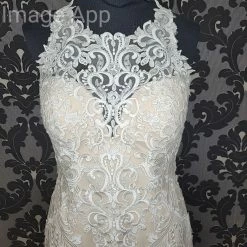 Something Blue WEDDING DRESSES Stella York 6600cr Lace/Tulle Mocha/Ivory AS IS HOLES IN MESH BACK