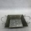 Something Blue DECOR Size 7.5" X 7.5" Silver Metal Mirror Tray