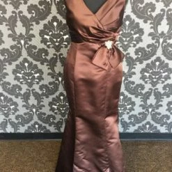 Something Blue Belsoie L144066 Women's Formal Satin Espresso Size 10 Floor Satin