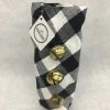 Something Blue Wedding Cloth Checkered Wine Bag W/ Bells Black/White THE PARLOUR