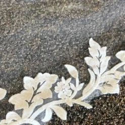 Something Blue Giselle Veil Tulle Light Gold Floral Lace