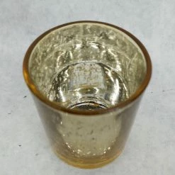 Something Blue DECOR Votive Holder Size 2.5" Mercury Glass Light Gold CANDLES