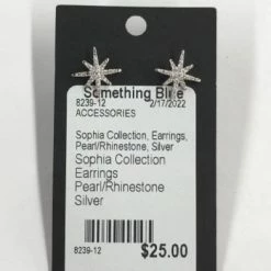 Something Blue NEW ARRIVALS Sophia Collection Earrings Pearl/Rhinestone Silver