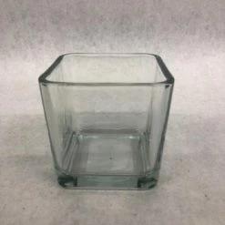 Something Blue Vase Glass Celery Size 3.5"x3.5"x3.25" VASES DECOR