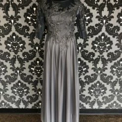 Something Blue Azazie Women's Formal Chiffon/Lace Steel Gray Size 8