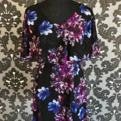 Something Blue Charlotte Russe Cocktail Dress Chiffon Black/Purple/Blue Size L FORMAL DRESSES