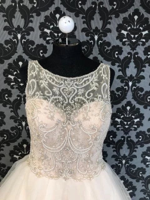 Something Blue Justin Alexander Size 14 Ivory And Nude Highneck Sleeveless Tulle Ballgown 4 Something Blue Justin Alexander Size 14 Ivory And Nude Highneck Sleeveless Tulle Ballgown