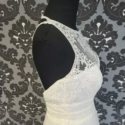 Something Blue Mori Lee Wedding Dress Tulle/Lace Ivory Size 4 A-line AS IS SMALL RUNS/STAIN