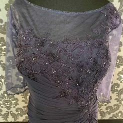 Something Blue Cameron Blake 116663W Formal Chiffon/Beaded Navy Size 26W