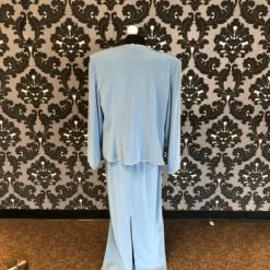 Something Blue Montage Formal Size 18 Chiffon Dusty Blue W/ Jacket