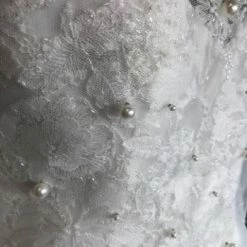 Something Blue Jasmine Couture Wedding Dress Chiffon Ivory Size 12 Long Sleeve WEDDING DRESSES