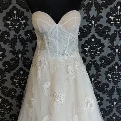 Something Blue CallaBlanche 121228 Wedding Dress Size 14 Lace/Tulle Ivory/Blush Strapless