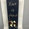 Something Blue DECOR PICK UP ONLY "Corinthians 13" Navy And Gold With Florals Sign Size 10ct