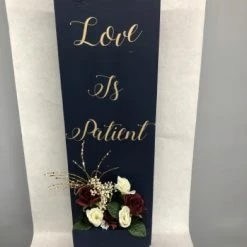 Something Blue DECOR PICK UP ONLY "Corinthians 13" Navy And Gold With Florals Sign Size 10ct