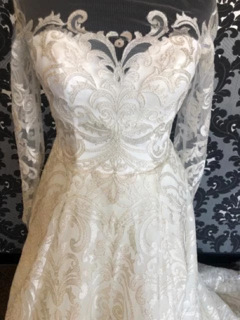 Something Blue Casablanca Women's Wedding Dress Lace Ivory/Silver Size 16 6 Something Blue Casablanca Women's Wedding Dress Lace Ivory/Silver Size 16