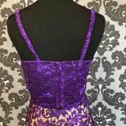 Something Blue MacDuggal Size 4 Purple Lace 2 Piece Prom Dress