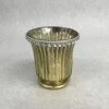 Something Blue Wedding DECOR 3.5" Champagne Mercury Fluted Ribbed Votive
