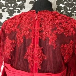 Something Blue Azazie IMPERIAL Women's Formal Chiffon/Lace Burgundy Size 18
