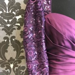 Something Blue Jade By Jasmine J165063 Women's Formal Silk Plum Size 14 Floor