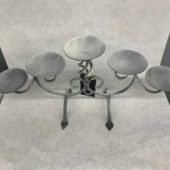 Something Blue Pillar Candle Holder Size 22.5"x10" Metal Silver CANDLES