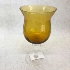 Something Blue Vase Glass Amber Size 8" Goblet VASES