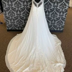 Something Blue Mori Lee By Madeline Gardner Size 24W Ivory Chiffon Sleeveless A-line WEDDING DRESSES