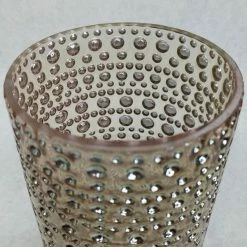 Something Blue Candle Holder Glass Blush/Gold Size 5" X 8" Cylinder VASES DECOR