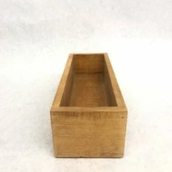Something Blue Box Wood Honey Stain Size 11.25" X 3" X 4" WOOD DECOR