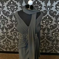 Something Blue FORMAL/MOTHER'S DRESSES Cameron Blake 217641 Formal Chiffon/Beaded Smoke Size 26W