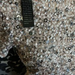 Something Blue Adrianna Papell Formal Size 6 Beaded Blush FORMAL/MOTHER'S DRESSES