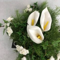 Something Blue Pew Accents Size 24"x10.75" Floral Green/White/Purple/Yellow FLORAL DECOR