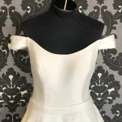 Outlet Something Blue Store 29 Something Blue Madison James MJ513 Size 10 Ivory Satin Off The Shoulder Ballgown WEDDING DRESSES