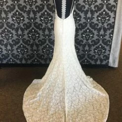 Something Blue Wedding WEDDING DRESSES Wilderly Bride Women's Wedding Dress Lace Ivory Size 16 Sheath