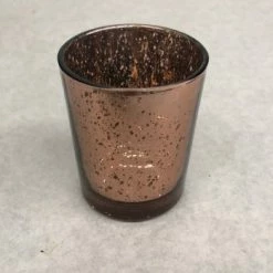 Something Blue Votive Mercury Glass Rose Gold Size 2.5" CANDLES