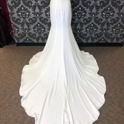 Something Blue Justin Alexander JOSIE 88004 Women's Wedding Dress Crepe Ivory Size 10 WEDDING DRESSES