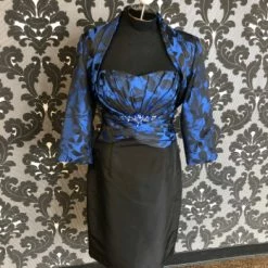 Something Blue Social Occasions 211834 Women's MOB Satin/Taffeta Black/Sapphire