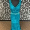 Something Blue Mon Cheri 118968 Formal Tool/Lace Teal Size 12 FORMAL DRESSES