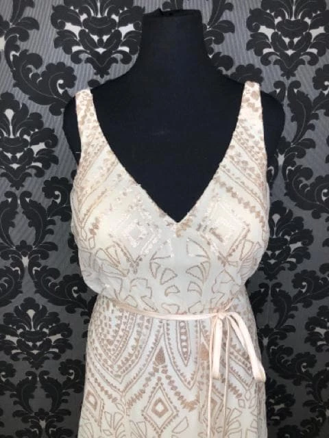 Something Blue Angelina Faccenda Size 14 Champagne With Gold Sequin Formal 4 Something Blue Angelina Faccenda Size 14 Champagne With Gold Sequin Formal