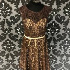 Something Blue FORMAL/MOTHER'S DRESSES Emma Mae Bridal KiKi Women's Formal Lace Espresso/Champagne Lace