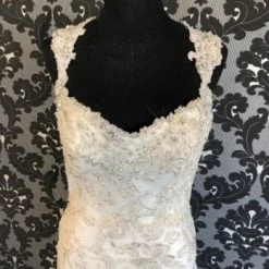 Something Blue WEDDING DRESSES Size 8 Ivory Maggie Sottero Lace Sheath