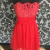 Something Blue Emma Mae Bridal Women's Formal Lace/Tulle Red Size 10 Cocktail