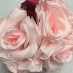 Something Blue Wedding DECOR Kissing Ball Roses Pink Size 5" FLORAL
