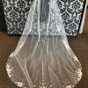Something Blue As Is Veil Tulle & Lace White Size Cathedral Lace VLC9033 VEILS