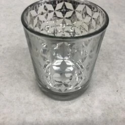 Something Blue Votive Holder Glass Silver Size 3" CANDLES DECOR