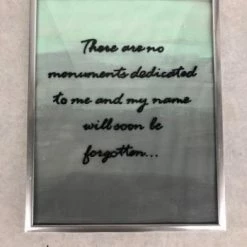 Something Blue DECOR Sign Metal/Glass Cool Tones Size 4pc SIGNS