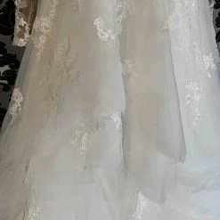 Something Blue Essense Of Australia Size 14 Ivory Tulle And Lace Long Sleeve Ballgown