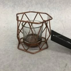 Something Blue DECOR Tea Light Holder Metal Rose Gold Size 3.5" CANDLES